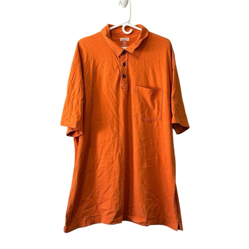 Duluth Trading Co Polo‎ Shirt Men Size 2XL Short Sleeve Cotton Orange Outdoor
